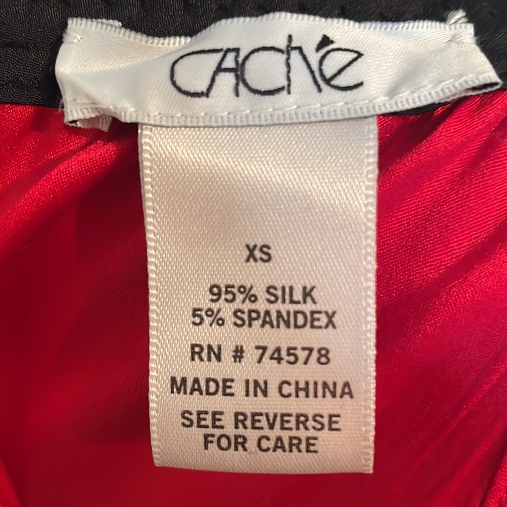 Cache Red Stretch Silk Halter - image 7